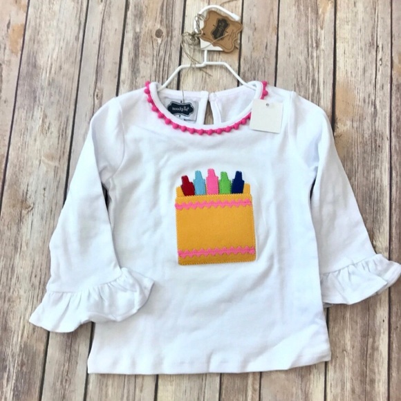 Mud Pie Little Girls Back-To-School Crayon Tunic 12-18 Months